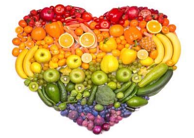 Herz aus Obst und Gemüse