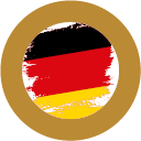 Goldenes rundes Icon mit Deutschland Flagge